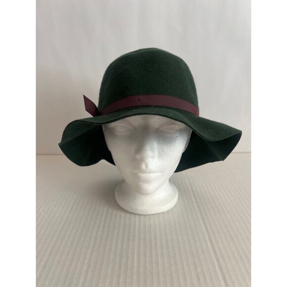 Effanem 100% Wool Crusher Genuine Vintage Hat Dark Green Burgundy Band - Picture 1 of 8